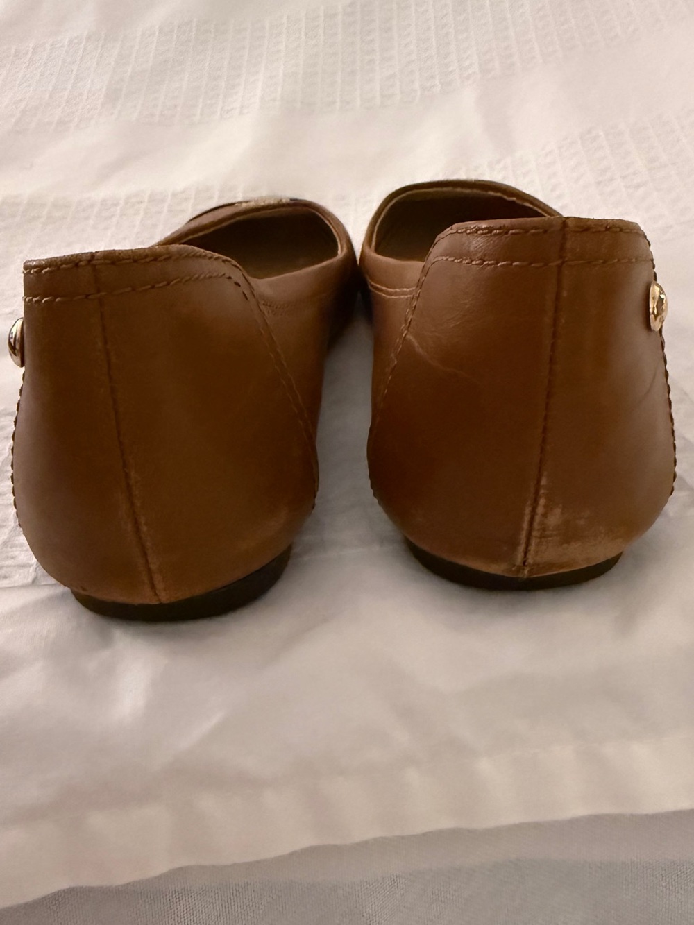 Coach Shoes Flats Women’s Brown Leather with Gold Size 8-Preowned - Picture 9 of 12